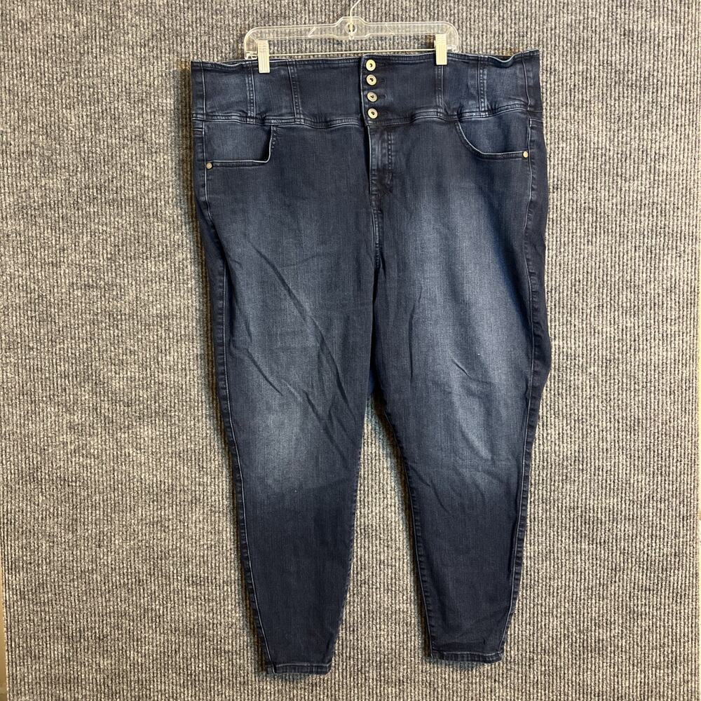 Torrid Womens Corset Skinny Premium Stretch High Rise Jeans Plus Size 26 Blue